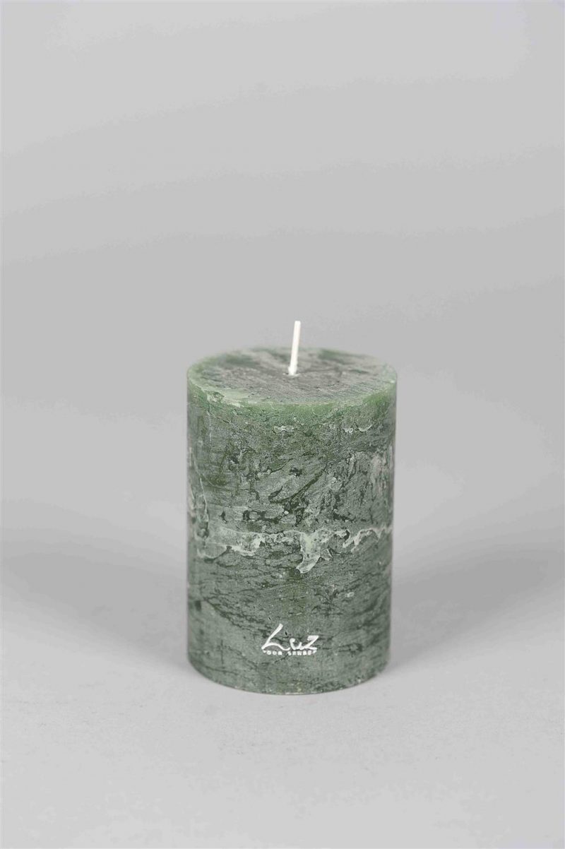 Luz rustic candle D10cm x H13cm, - (taxus) GREEN-4668